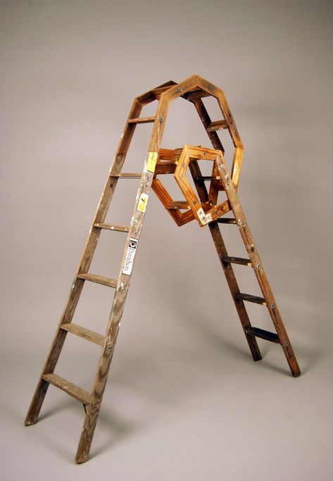 Foldable Ladder, Sculpture Assemblage, Jacob's Ladder, A Ladder, Conceptual Design, Sculpture Installation, Environmental Art, Land Art, Textile Artists