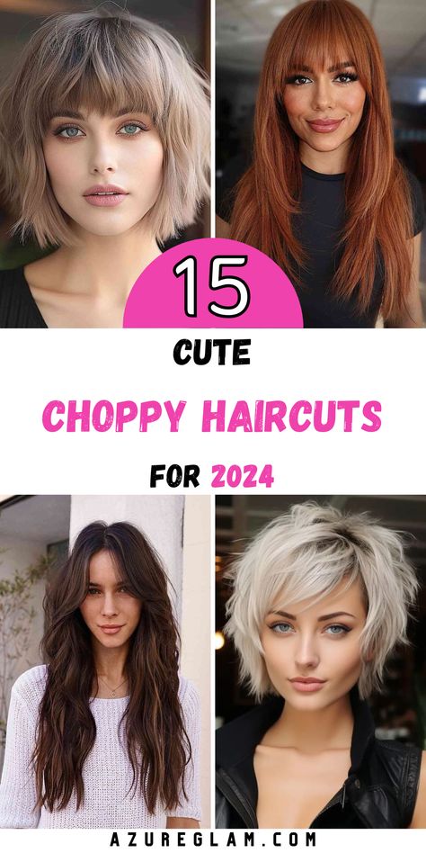 Trends 2024: Choppy Haircuts for All Hair Types and Lengths Thick Hair Tips, Long Choppy Haircuts, Choppy Haircuts, Haircuts For Medium Length Hair, Choppy Bob, Choppy Bob Hairstyles, Choppy Hair, Growing Out Short Hair Styles, Trendy Short Haircuts