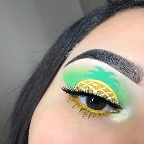 16.2k Likes, 218 Comments - NYX Professional Makeup (@nyxcosmetics) on Instagram: “Fruity feelz 🍍🍍🍍 @samanthajayyy_ included our Vivid Brights Liners in 'Vivid Halo' & 'Vivid Envy'…” Pink Eyebrows, Butterfly Makeup, Face Art Makeup, Makeup Eye Looks, Light Makeup, Makeup Goals, Nyx Professional Makeup, Makeup Eyeliner, Nyx Cosmetics