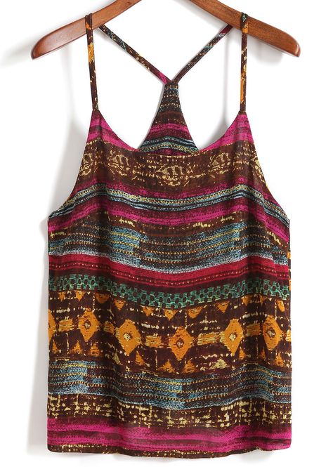 Noodle Strap Top, Chic Multicolor Spaghetti Strap Camisole, Multicolor Spaghetti Strap Summer Camisole, Trendy Floral Print Spaghetti Strap Camisole, Summer Printed Spaghetti Strap Camisole, Bohemian Multicolor Spaghetti Strap Tank Top, Red Cami Top, Brown Cami, Noodle Strap