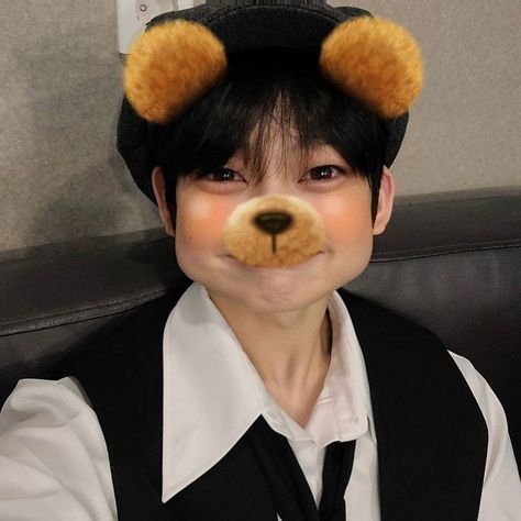 Sunoo Bear Filter, Beomgyu Bear Filter, Kpop Bear Filter, Funny Filters, Dog Filter, Dog Mask, Dream Boy, Silly Pictures, Gummy Bears