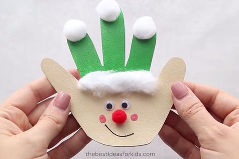 Handprint Cards, Christmas Handprint Crafts, Christmas Handprint, Christmas Preschool, December Crafts, Christmas Crafts For Toddlers, Preschool Christmas Crafts, Crafts For Toddlers, Craft Christmas