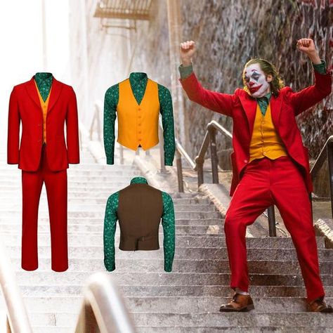 A copy of the costume of the new Joker 2019. Perfect for masquerade or Halloween. Material: woolen fabric, cotton, polyester, satin Source: Joker origin movie Characters: JokerArthur Fleck Components: coat, vest, shirt, pants Package includes: Type A: jacket only Type B: pants only Type C: vest The Joker Joaquin, Joker Origin, Easy Halloween Outfit, Joker Outfit, New Joker, Joker Joaquin, Todd Phillips, Horror Merch, Arthur Fleck