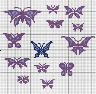 Shawkl: Butterflies  free cross stitch chart Embroidery Designs Butterfly, Cross Stitch Software, Trendy Embroidery Designs, Butterfly Cross Stitch Pattern, Free Cross Stitch Charts, Cross Stitch Tutorial, Trendy Embroidery, Cross Stitch Freebies, Butterfly Cross Stitch