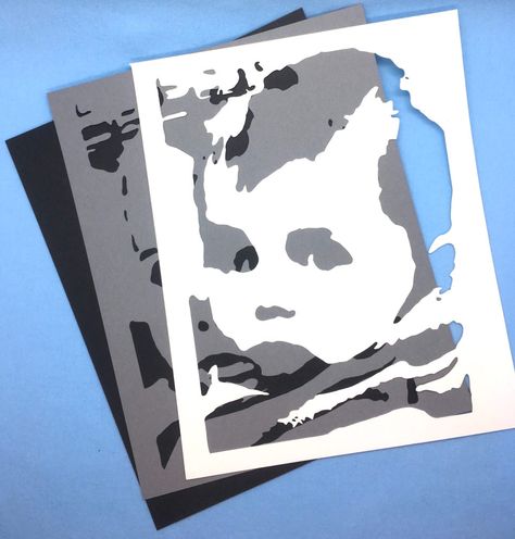 Easy Paper Portraits Layered Stencils, Art Education Lessons, Layered Art, Die Cut Paper, Folded Book Art, Book Sculpture, Middle School Art, Art Lesson Plans, Cut Paper