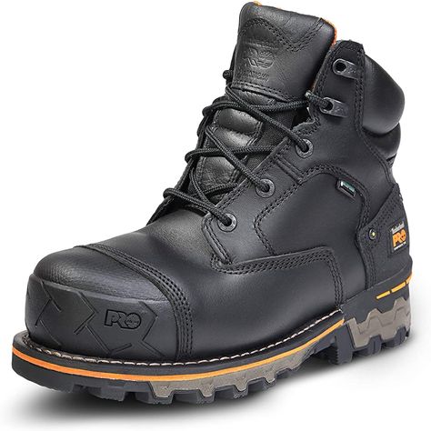 Amazon.com | Timberland PRO Men's Boondock 6 Inch Composite Safety Toe Waterproof Industrial Work Boot, Black Full Grain Leather, 11 | Industrial & Construction Boots Best Soccer Shoes, Timberland (men), Timberland Boots Outfit, Fall Boots Outfit, Moc Toe Boots, Nike Boots, Pin Earrings, Timberland Pro, Airpod Pro