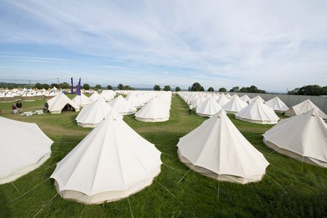 Bell tent village glamping...on a huge scale Glamping Wedding, Glamping Weddings, Bell Tents, Go Glamping, Bell Tent, Glamping, Tent, Dream Wedding, Wedding Ideas