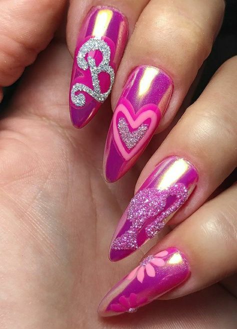 Beach Nail Designs, Barbie Nails, Rose Nail Art, Airbrush Nails, Glamour Nails, Cute Nail Art Designs, Rose Nails, Pretty Nail Art, Cute Nail Art