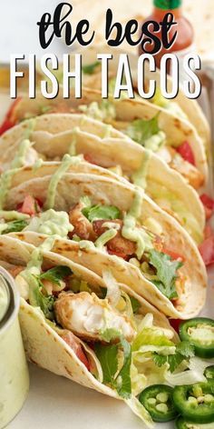 Fish Tacos With Avocado, Fish Tacos Tilapia, Best Fish Tacos, Fish Taco Sauce, Tacos With Avocado, Delicious Tacos, Creamy Avocado Sauce, Fish Taco, Fish Tacos Recipe