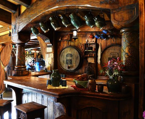 Credit: Jamie Kern Taverna Medieval, Pub Interior Design, Dnd Room, Casa Hobbit, Pub Interior, Home Pub, Pub Decor, Hobbit House, Bar Interior