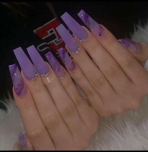 Lilac Nails Design, Hoco Nails, Lilac Nails, Purple Acrylic Nails, Star Nail Art, Long Acrylic Nail Designs, Purple Nail Designs, Pumpkin Nails, Lavender Nails