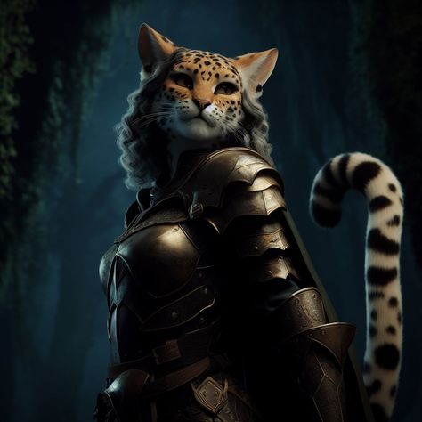 A concept image for a character; a Tabaxi from Dungeons & Dragons standing in a scene of lush greenery. Half Tabaxi, Tabaxi Cleric, Tabaxi Barbarian, Tabaxi Dnd, Forge Cleric, Dungeons Dragons, Dnd Art, Art Fantasy, A Concept