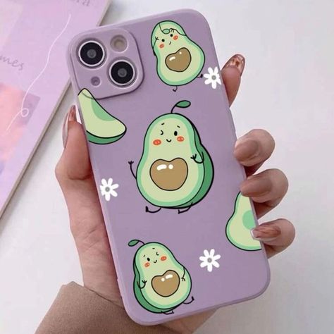 Soft Case For Iphone 13. Lavender Purple With Green Avocados And White Flower Print. Materials: Tpu Available For: Iphone 13 Iphone 13 Pro Iphone 13 Pro Max Custom Phone Cases Diy, Mobile Case Diy, Carcase Iphone, Cartoon Phone Cases, Cartoon Avocado, Customized Phone Covers, Phone Case Diy Paint, Diy Phone Case Design, Capas Samsung