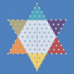 Figure 5 - A full marked star is composed of: 10-holes per triangle, 61 holes on the hexagon, 121 holes in total. Large Games, Chinese Games, Dot Activities, Chinese Checkers Board, Diy Crafts Easy At Home, Homemade Board Games, Checkers Board Game, Board Game Room, Checkers Board