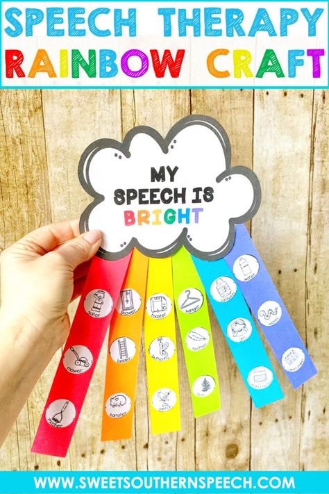 Rainbow Craft For Speech Therapy - Sweet Southern Speech Slp Student, Speech Therapy Thanksgiving, Spring Speech Therapy Activities, Therapy Crafts, Spring Speech Therapy, Speech Crafts, Speech Therapy Crafts, Spring Rainbow, Slp Materials