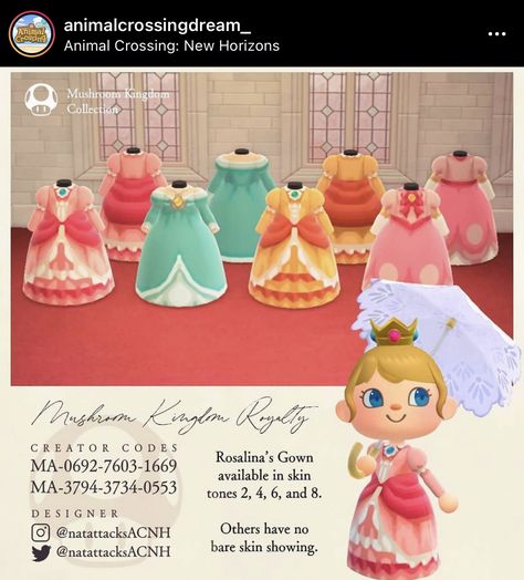 Kawaii Custom Designs Animal Crossing, Acnh Cool Design Codes, Acnh Clothing Tutorials, Acnh Disney Princess Dresses, Acnh Clothes Design Id Princess, Acnh Curly Bangs Code, Acnh Clothes Design Codes Summer, Acnh Cosplay Designs, Acnh Princess Dresses