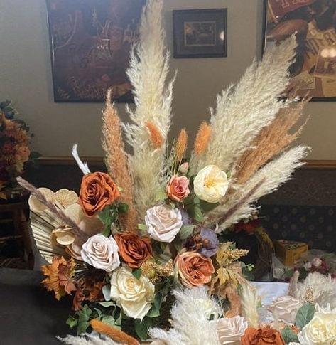 Terracotta Wedding Flowers, Eucalyptus And Pampas, Terracotta Wedding, Bubble Wrap Packaging, Lambs Ear, Whiskey Barrel, Wedding Arrangements, Pampas Grass, Personalized Wedding Gifts