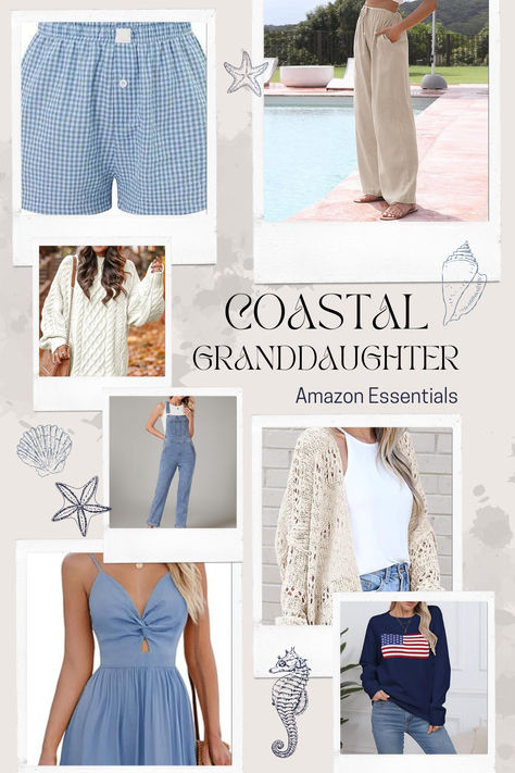 coastal granddaughter / coastal grandma amazon fashion essentials Coastal Grandma Style, Granddaughter Coastal, Coastal Granddaughter Aesthetic, Granddaughter Aesthetic, Grandma Style, Aesthetic Coastal, Coastal Aesthetic, Grandma Fashion, Coastal Granddaughter