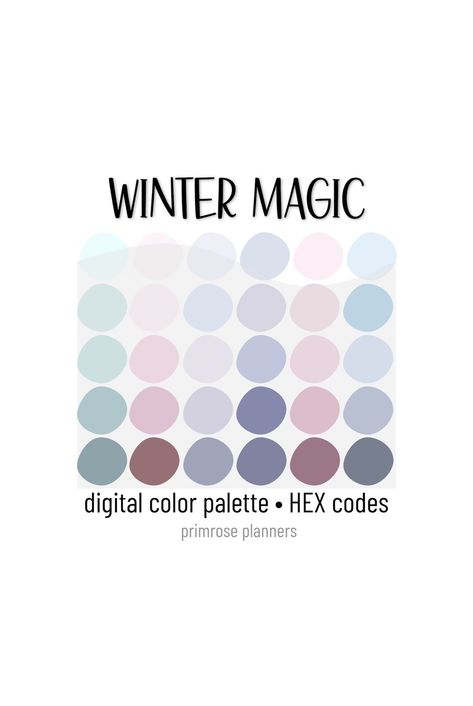 Winter Magic Digital Color Palette Color Chart Goodnotes Tool iPad Procreate Digital Download Winter Color Palette HEX Codes - Etsy Winter Tones Colour Palettes, Cute Winter Drawings, Winter Color Pallet, Color Palette Winter, Procreate Colour Palette, Winter Colour Palette, Color Palette Hex Codes, Digital Color Palette, Cool Winter Color Palette