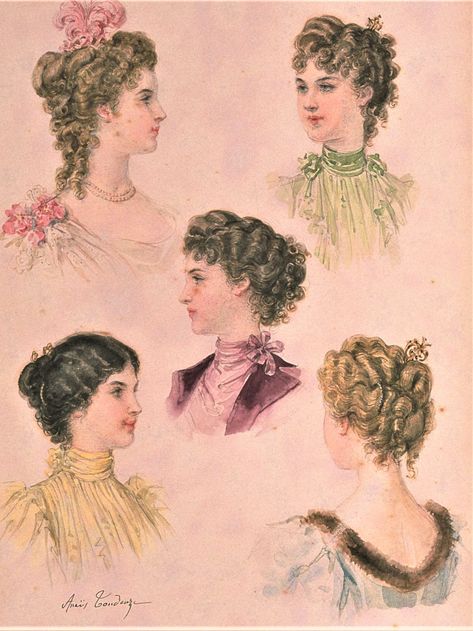 Fashion Plate - La Mode Illustree - 1895 1890 Makeup, 1890s Makeup, 1890s Makeup Look, 1870 Hairstyles, 1890s Hairstyles, 1895 Fashion, 19th Century Makeup, 1800s Makeup, 1870s Hair