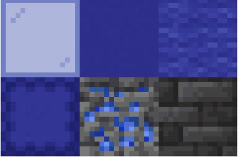 Blue Minecraft Palette, Minecraft Blue Color Palette, Minecraft One Block Island Ideas, Minecraft Palates, Minecraft Color Palette, Minecraft Palette, Minecraft Block Palette, Block Pallets, Blue Minecraft