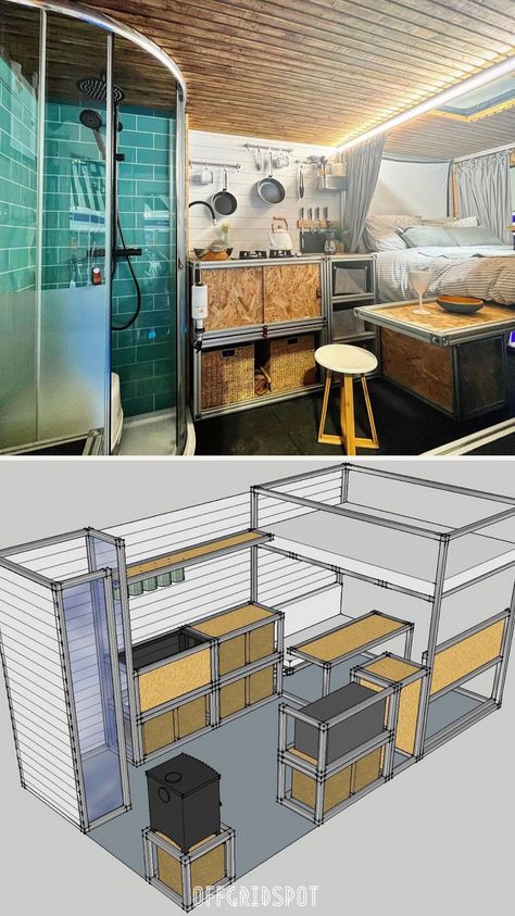 Ambulance Camper Conversion Floor Plan Ambulance Camper Conversion, Ambulance Conversion Interior, Bus Conversion Floor Plans, Unconventional Homes, Ambulance Camper, Ambulance Conversion, Enclosed Trailer Camper, Game Room Chairs, Skoolie Conversion