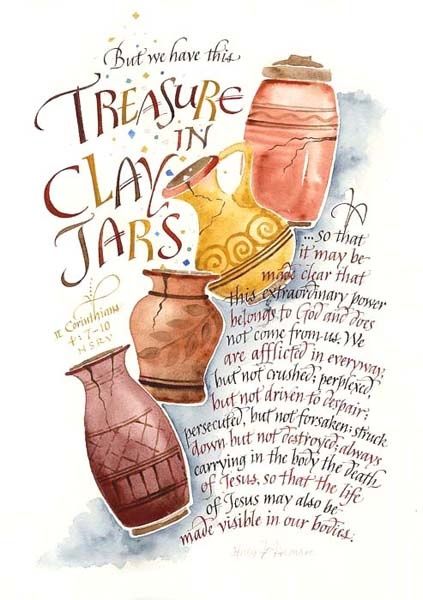 Clay Jars, Children Church, Clay Jar, Illustrated Faith, Jesus Lives, Bible Art Journaling, Scripture Journaling, Scripture Art, Bible Art