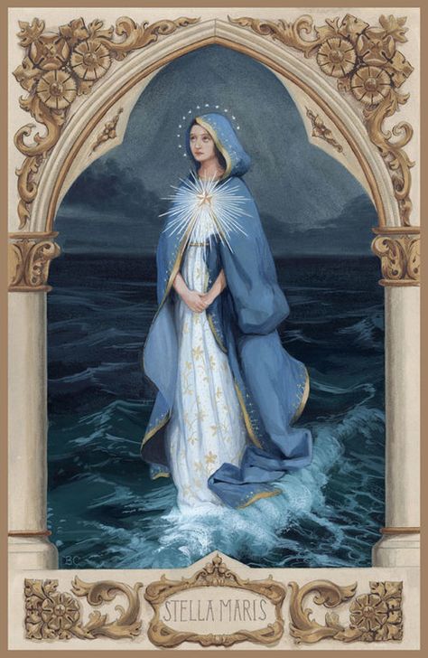 Star Of The Sea, Blessed Mary, Catholic Pictures, Stella Maris, Mama Mary, Religious Pictures, Queen Of Heaven, Catholic Images, Divine Mother