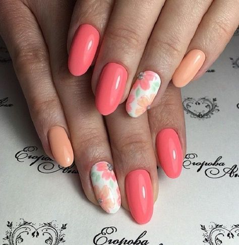 Season Nails, Art Examples, Peach Nails, Nail Art Designs Summer, Great Nails, Summer Acrylic Nails, Autumn Nails, Nail Art Summer, Cool Nail Designs