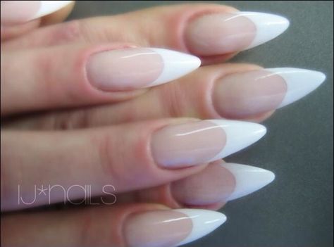 French Manicure Almond, French Stiletto Nails, French Stiletto, Almond Nails French, Gel French Manicure, Stiletto Nail Art, Stiletto Nails Designs, Her Nails, Super Nails