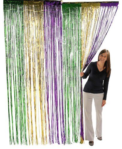 Kids' Play Necklaces - Fun Express Metallic Mardi Gras Fringe Curtains 1 Piece -- Check out this great product. Mardi Gras Diy, Fat Tuesday Party, Mardi Gras Party Decorations, Fringe Curtains, Mardi Gras Centerpieces, Mardi Gras Crafts, Mardi Gras Food, Mardi Gras Outfits, Mardi Gras Wreath