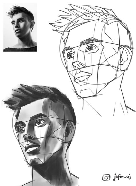 I like practicing loomis method head construction over and over again. Also I practice the rough grayscale painting to place the shadows and lightings in the right place. If 10 people pins this post will make more posts with further steps. Face Shading Tutorial, Grayscale Shading, Loomis Method Head, Grayscale Painting, Head Construction, Loomis Method, Anime Face Drawing, Head Drawing, Portrait Study