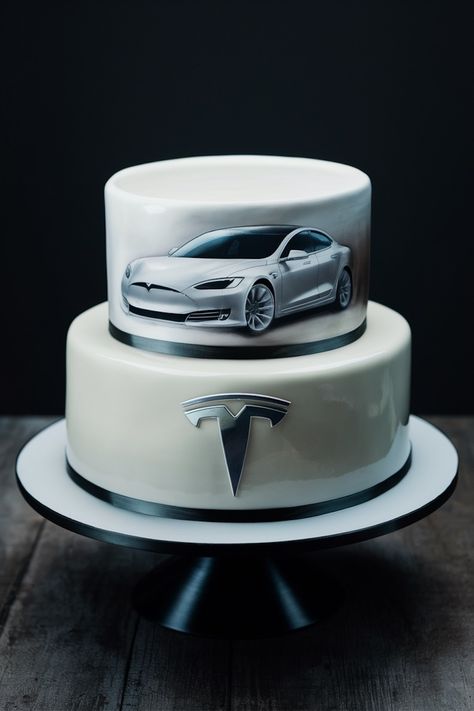 Luxurious Tesla-Themed Birthday Cakes for a Memorable Celebration Tesla Cake Ideas, Tesla Cake, Grad Cake, Cupcake Birthday Cake, Birthday Cakes For Men, Creative Birthday Cakes, Creative Birthday, Tesla Car, Themed Birthday Cakes