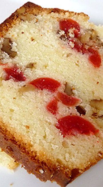 Nut Pound Cake Recipes, Cherry Walnut Cake, Cherry Nut Cake, Polish Pound Cake Recipe, Black Walnut Pound Cake, Cherry Nut Pound Cake, Pound Cake With Nuts Recipes, Black Walnut Pound Cake With Glaze, Cherry Almond Pound Cake