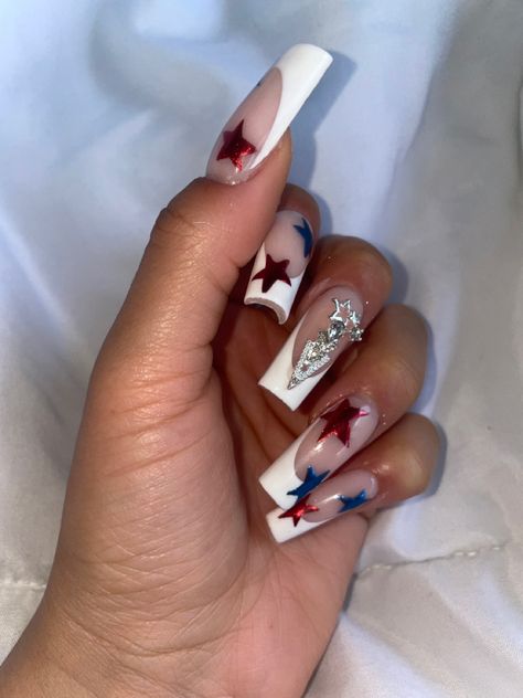 4th Of July Nails Acrylic Square, 4th Of July Acrylics, Patriotic Acrylic Nails, Fourth Of July Nails 2024, Fourth Of July Nails Square, 4 July Nails, Fourth Of July Acrylic Nails, Fourth Of July Nails Acrylic, July 4 Nails