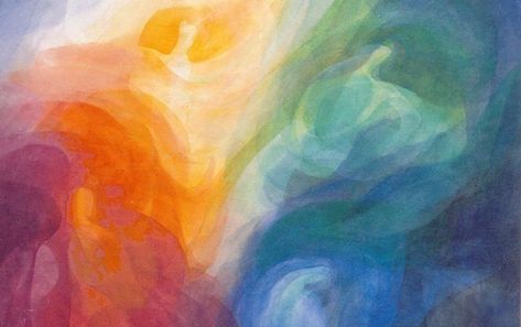 Veil Painting, Raphael Art, Waldorf Painting, Spiritual Paintings, Chakra Art, Spirited Art, 수채화 그림, Soul Art, Rainbow Art