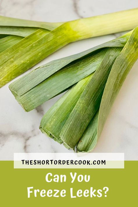 large leeks on a counter top Freezing Leeks, Freeze Leeks, Recipes For Soup, Low Fat Recipes, Grow Your Own Food, Fresh Produce, Leeks, Food Bloggers, Low Fat