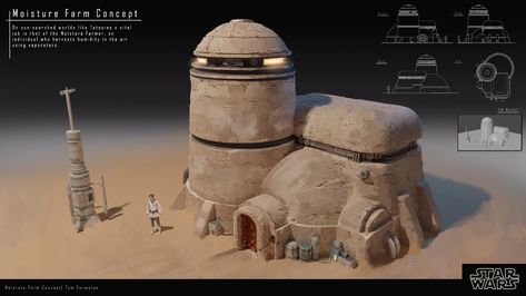 Star Wars Locations Concept Art, Star Wars House Concept Art, Star Wars Buildings, Star Wars Architecture, Lego Terrain, Star Wars House, Planet Coaster, Mos Eisley, Star Wars Design