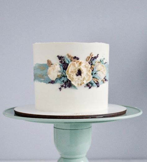 Painting Cake Ideas, Pallet Cake, Painting Cake, Buttercream Cake Designs, Pretty Cake, Cake Bridal, Floral Cupcakes, Floral Wedding Cakes, Bento Cake