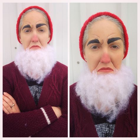 Dwarf makeup, the blending of the lines could of been better. Snowwhite And The 7 Dwarfs Costumes, 7 Dwarfs Halloween Costumes, 7 Dwarves Costume Diy, 7 Dwarfs Costume, Artistic Make Up, Shrek Makeup, Seven Dwarfs Costume, Witch Wardrobe, Snow White Dwarfs