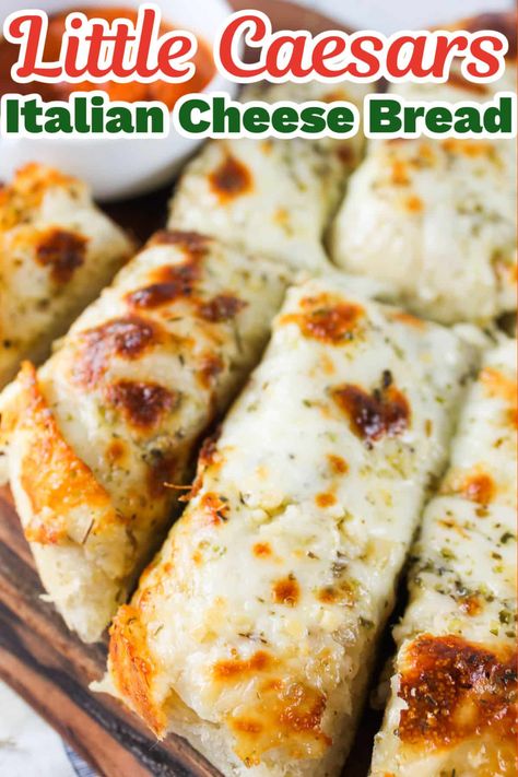 Little Caesars Crazy Bread Recipe, Italian Cheese Bread, Cheesy Bread Recipe, Little Caesars, Cheese Bread Recipe, Birthday Freebies, Cheesy Garlic Bread, Copykat Recipes, Pizza Box