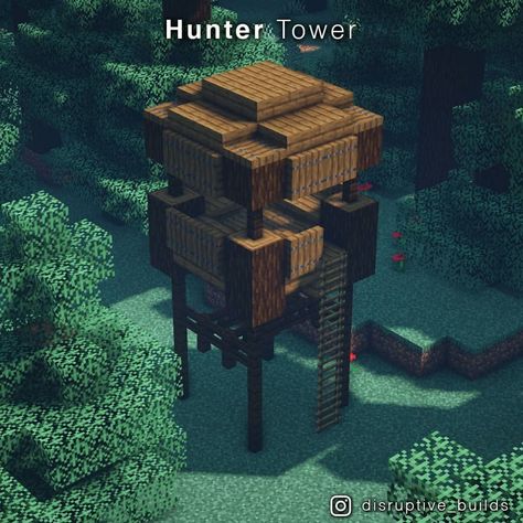 9,806 Likes, 62 Comments - disruptive / Minecraft Builder (@disruptive_builds) on Instagram: “Today I made 2 little Hunter/Watch Tower designs (first is 4x4, second is 3x3)! I'm not exactly…” Watch Tower Minecraft, Minecraft Halloween Ideas, Tower Minecraft, Minecraft Decoration, Minecraft Structures, Minecraft Interior Design, Minecraft House Plans, Bangunan Minecraft, Cool Minecraft Creations