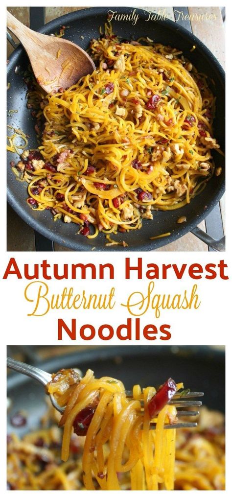 Noodle Sides, Squash Noodles Recipes, Butternut Squash Noodles, Recipes Autumn, Veggie Noodles Recipes, Butternut Squash Noodle, Harvest Dinner, Squash Noodles, Noodles Recipes