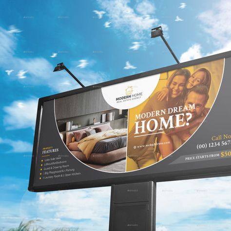 Real Estate Billboard Anniversary Billboard Design, Realtor Billboard Ideas, Bill Board Design Idea, Real Estate Billboard Design Ideas, Real Estate Hoarding Design, Real Estate Advertising Design, Billboard Design Advertising, Hoarding Design Creative, Real Estate Billboard Design