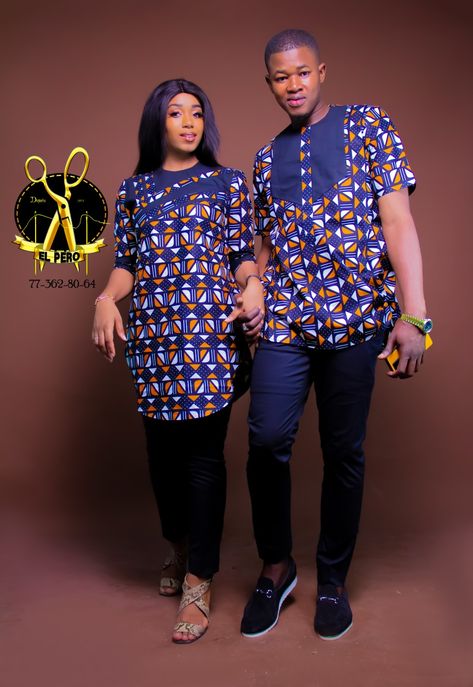 Couples African Outfits Mens Fashion, Adire Styles For Couples, Kitenge Designs For Couples, Ensemble Couple, African Couple, Couples African Outfits, Kitenge Designs, African Wear For Men, Nigerian Outfits