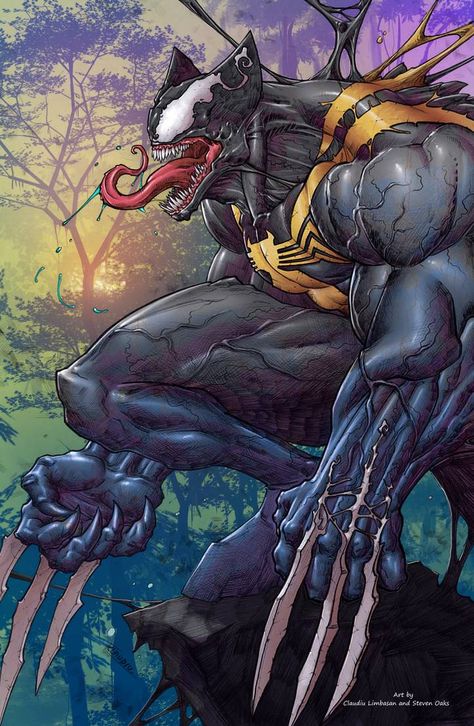 Wolverine Venom or Wolvenom by SiriusSteve Symbiotes Marvel, Venom Comics, Wolverine Art, Spider Man Far From Home, Snapping Turtle, Marvel Venom, Marvel Artwork, Comic Book Artwork, Wolverine Marvel