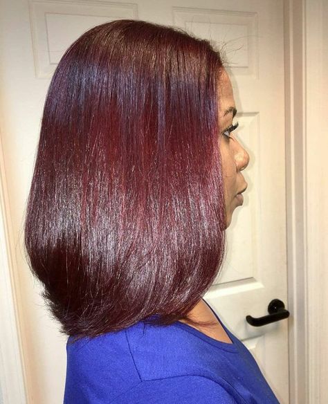 Pressed Natural Hair, Silk Press Natural Hair, Red Hair Inspo, Wine Hair, Cute Hair Colors, Dyed Hair Inspiration, Dyed Natural Hair, Honey Blonde Hair, Pretty Hair Color