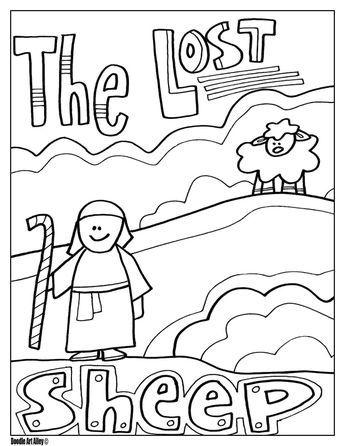 New Testament Stories - Religious Doodles Conference Activities, Free Bible Coloring Pages, Bible Coloring Sheets, Christmas Sunday School, Class 2023, Lost Sheep, The Lost Sheep, Bible Bag, Coloring Activities