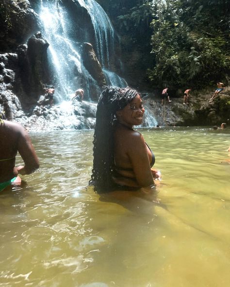 Living a bikini 👙 kinda life 😉🥰😍🖤 #swimsuit #black #latenightpost #vacation #waterfall #gozalandia 22nd Birthday, Swimsuit Black, Hiking Trip, Black Aesthetic, Black Women, Hiking, Birthday, Quick Saves, Black