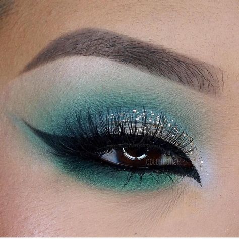 Dance Eye Makeup, Starbucks Drive Thru, Aqua Eyeshadow, Turquoise Eyeshadow, Teal Eyeshadow, Teal Makeup, Silver Eyeshadow, Midnight Cowboy, Sugarpill Cosmetics